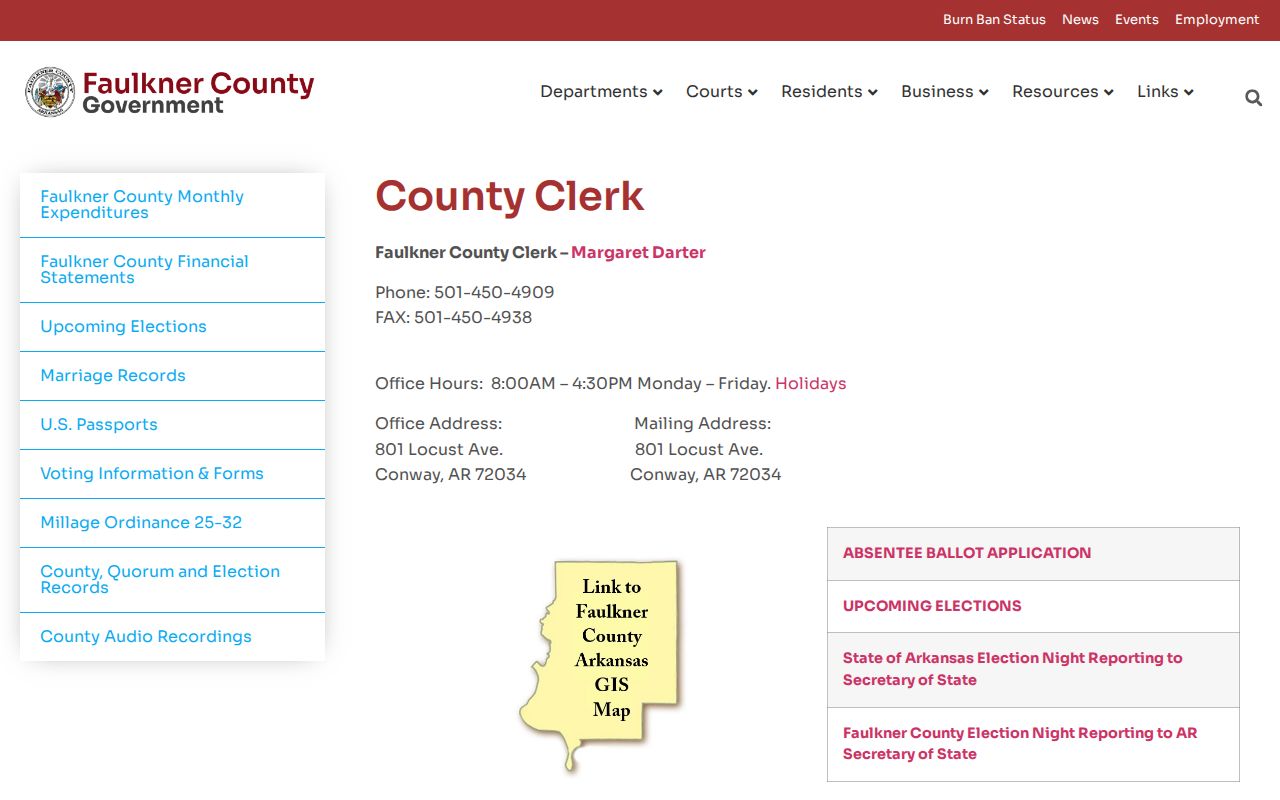 Conway public records Faulkner County Clerk marriage probate page