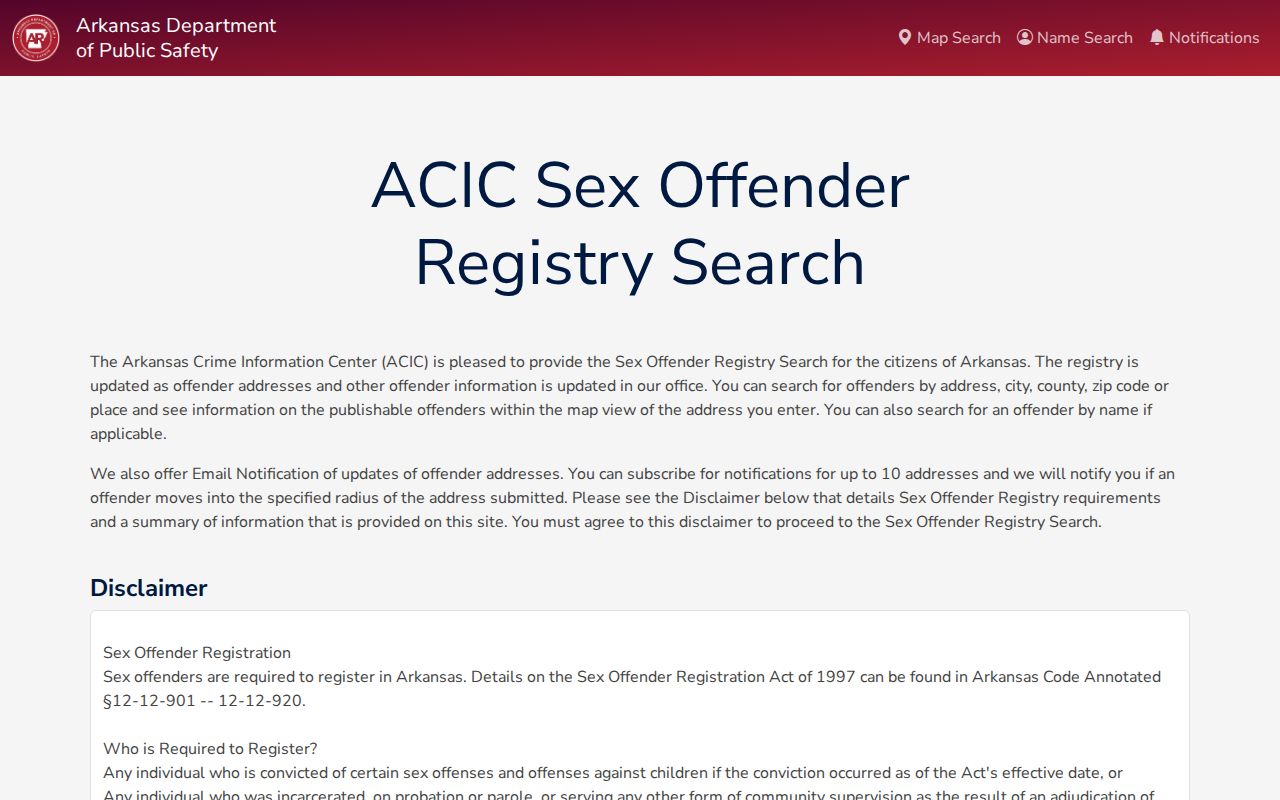 Conway voter registration records lawful-use context from Arkansas sex offender registry search